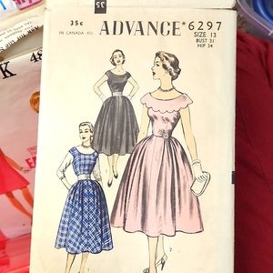 Vintage 1950's dress pattern advance